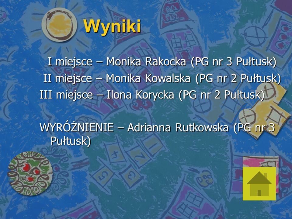 Wyniki I miejsce – Monika Rakocka (PG nr 3 Pułtusk)