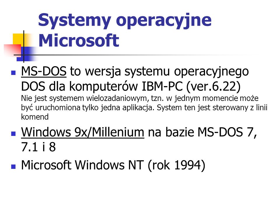 Systemy operacyjne Microsoft