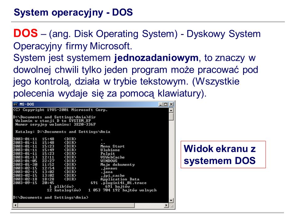 System operacyjny - DOS