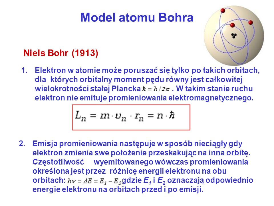 Model atomu Bohra Niels Bohr (1913)