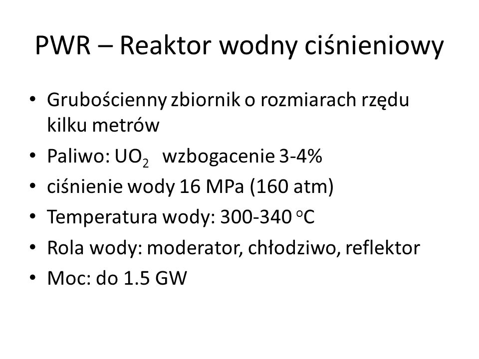 PWR – Reaktor wodny ciśnieniowy