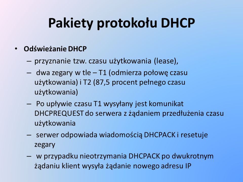 Pakiety protokołu DHCP