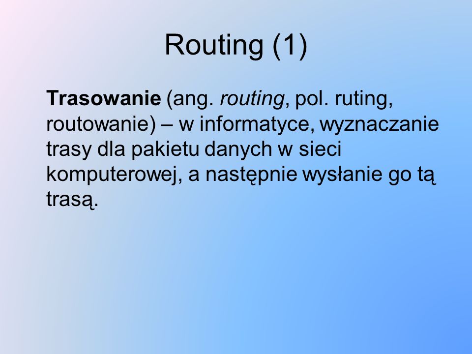 Routing (1)
