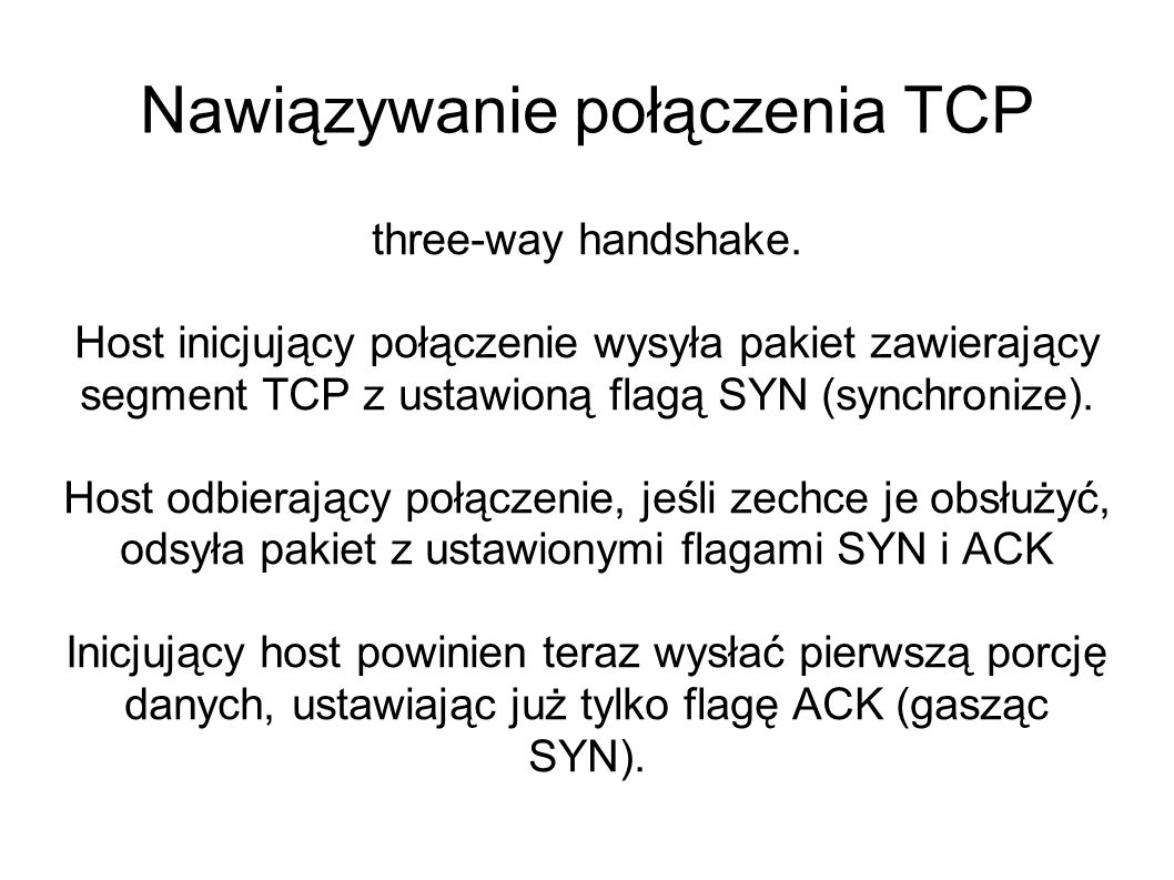 Nawiązywanie połączenia TCP