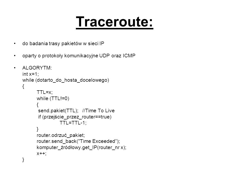 Traceroute: do badania trasy pakietów w sieci IP