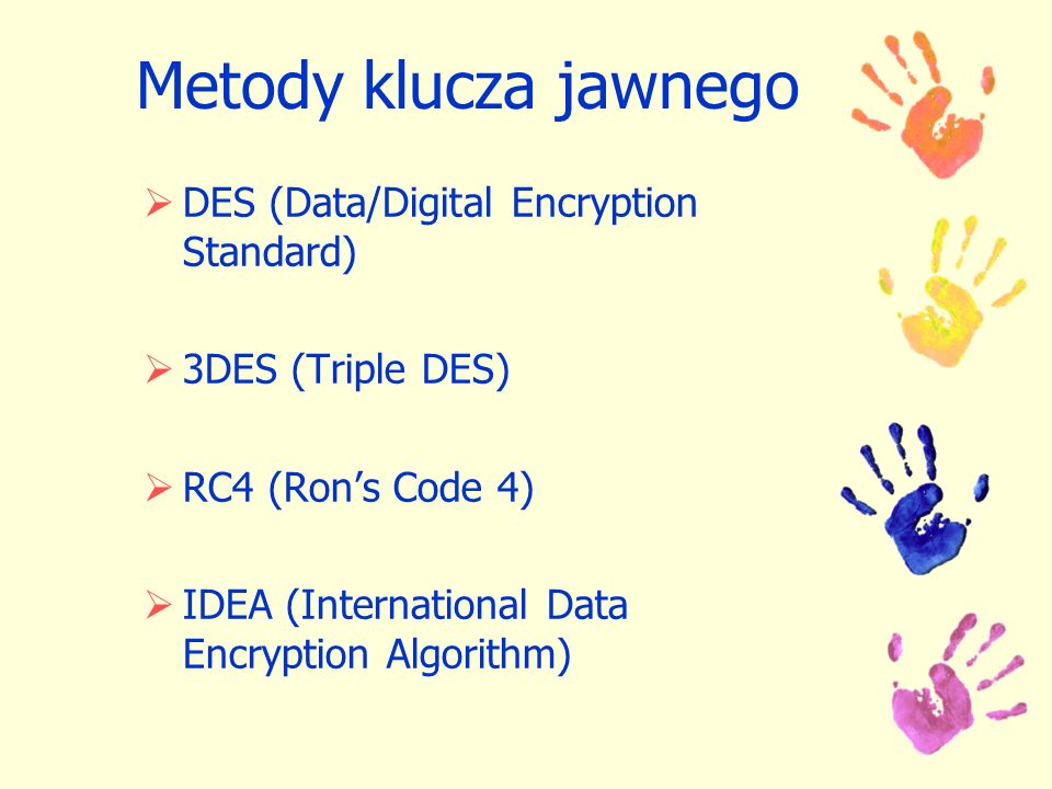 Metody klucza jawnego DES (Data/Digital Encryption Standard)
