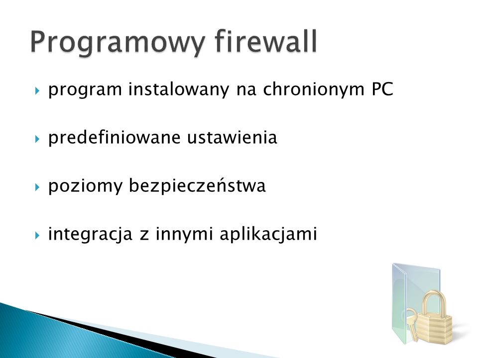 Programowy firewall program instalowany na chronionym PC