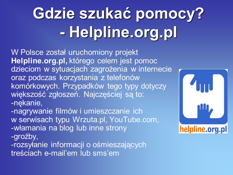 Gdzie szukać pomocy - Helpline.org.pl