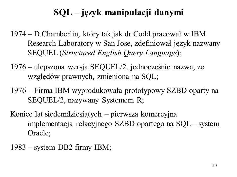 SQL – język manipulacji danymi
