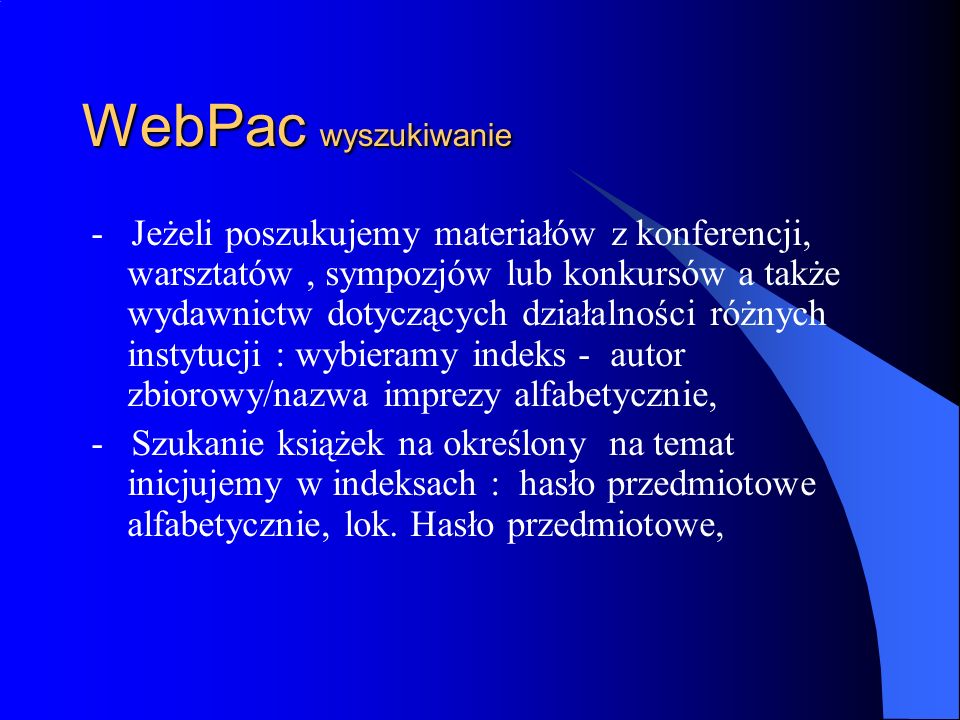 WebPac wyszukiwanie