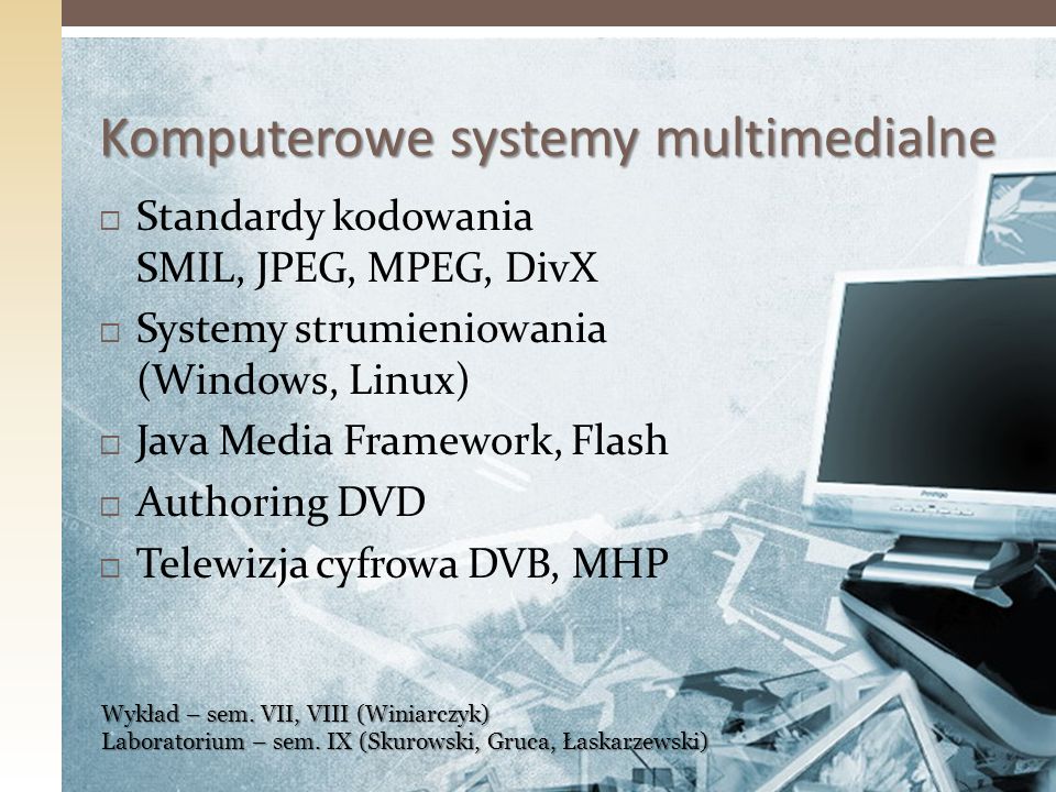 Komputerowe systemy multimedialne