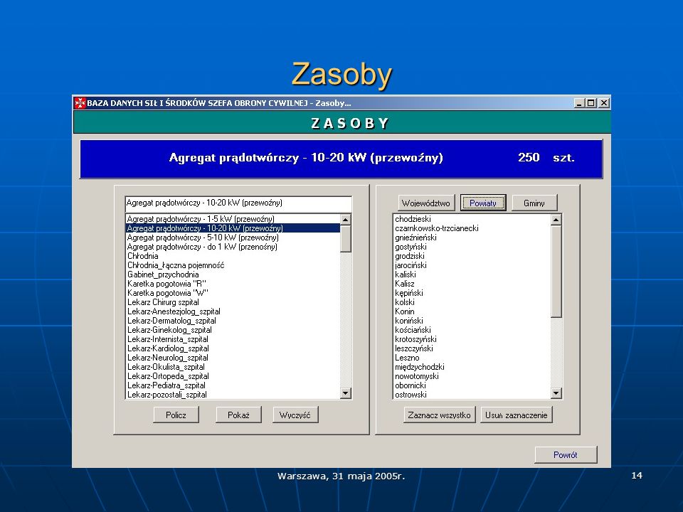Zasoby Warszawa, 31 maja 2005r.