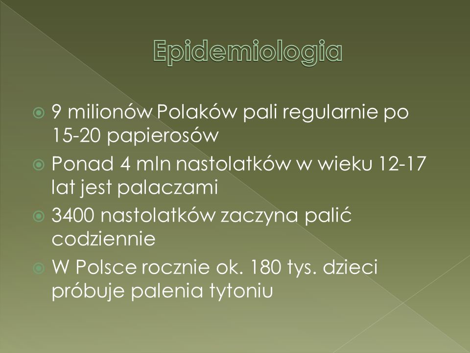 Epidemiologia 9 milionów Polaków pali regularnie po papierosów