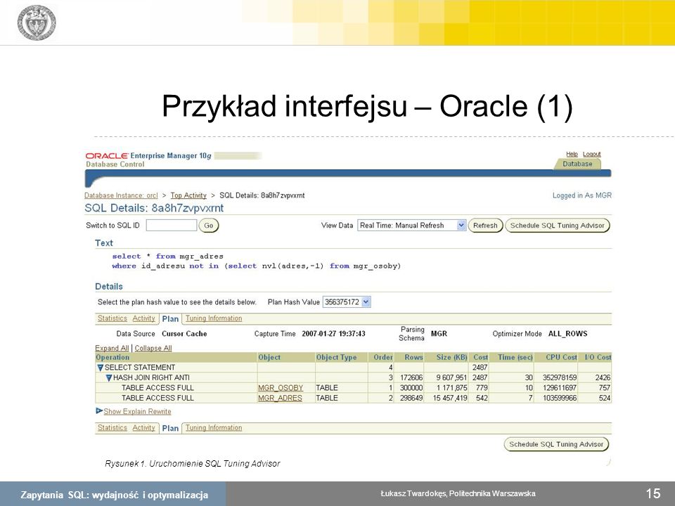 Przykład interfejsu – Oracle (1)