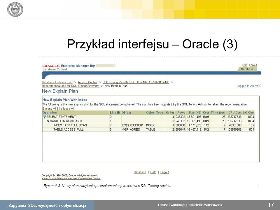 Przykład interfejsu – Oracle (3)