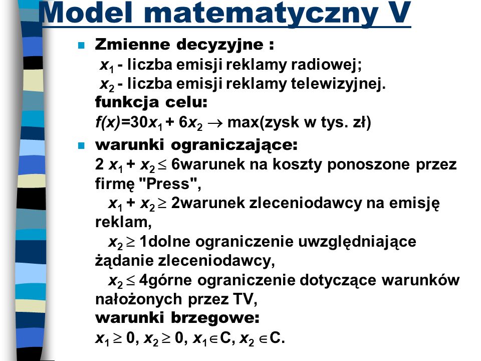 Model matematyczny V
