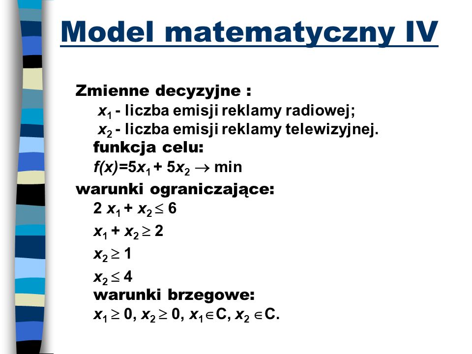 Model matematyczny IV
