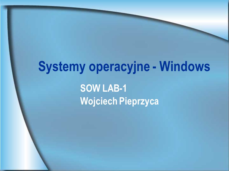 Systemy operacyjne - Windows