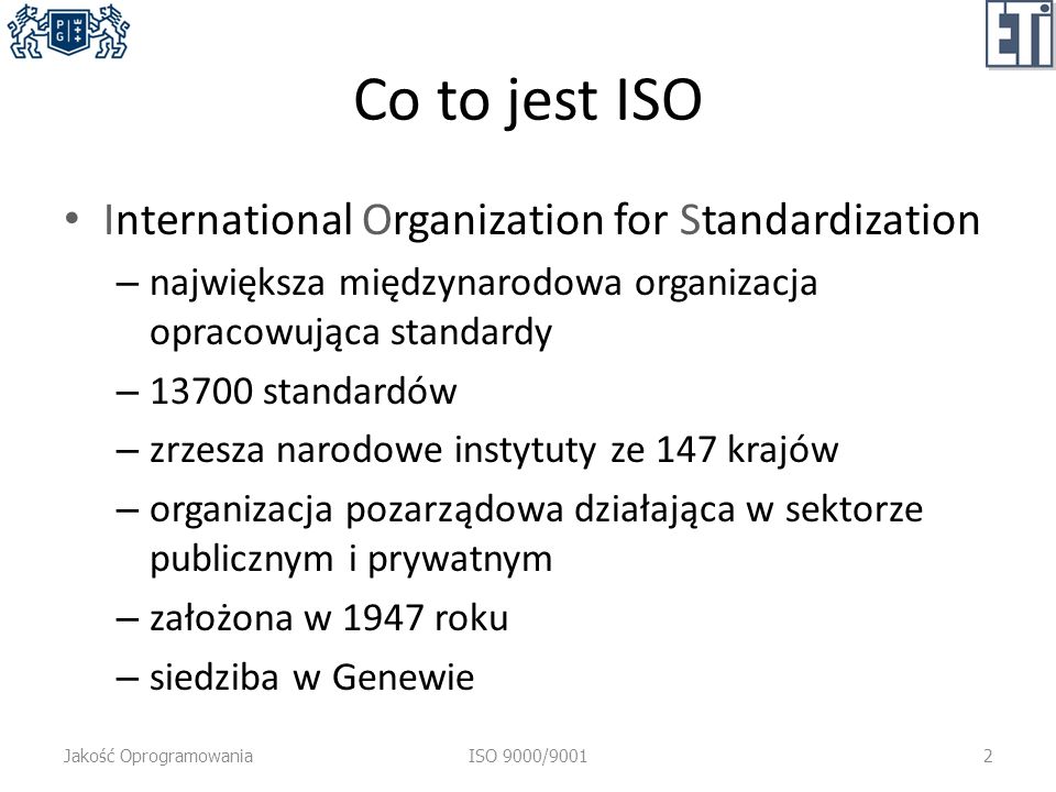 Co to jest ISO International Organization for Standardization
