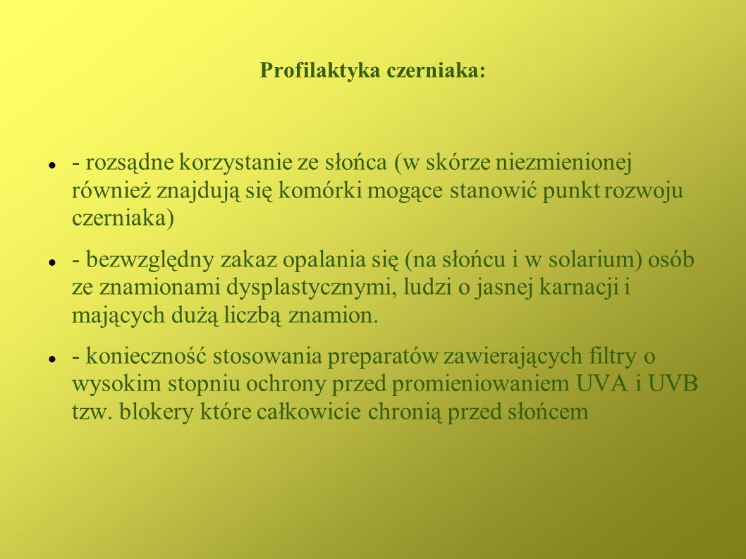 Profilaktyka czerniaka: