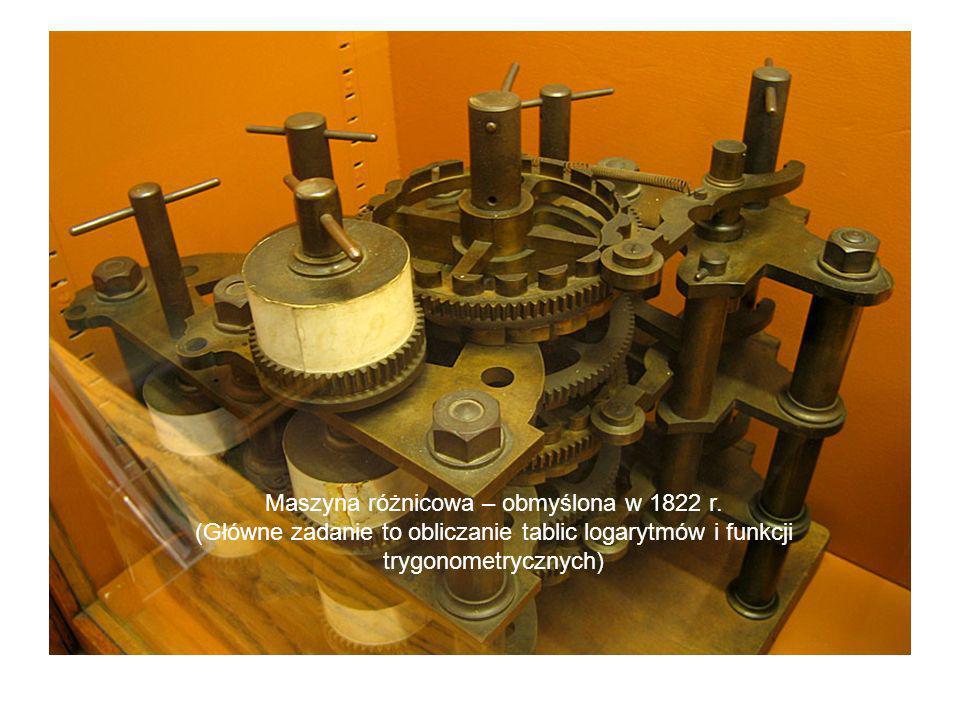 Maszyna różnicowa – obmyślona w 1822 r.