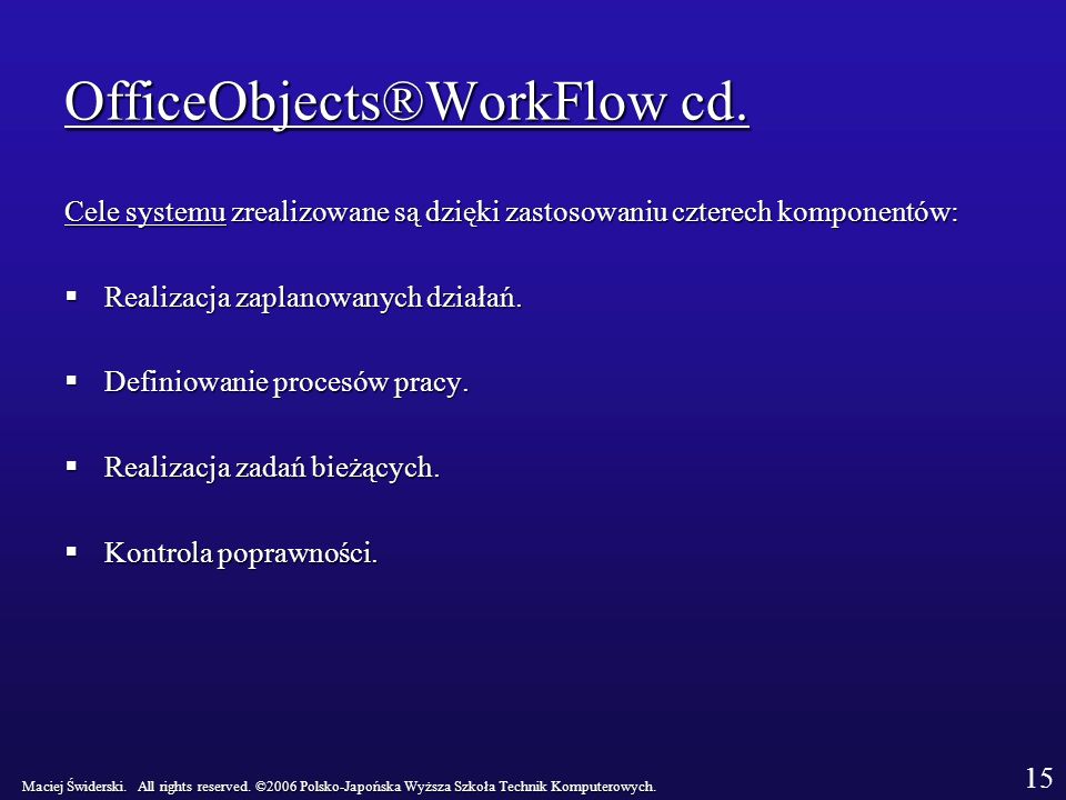 OfficeObjects®WorkFlow cd.