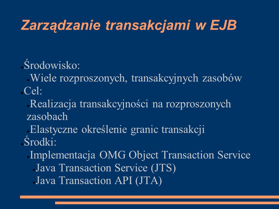 Zarządzanie transakcjami w EJB