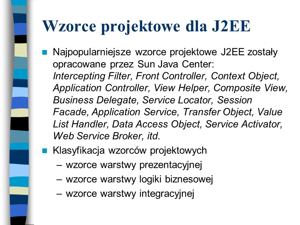 Wzorce projektowe dla J2EE