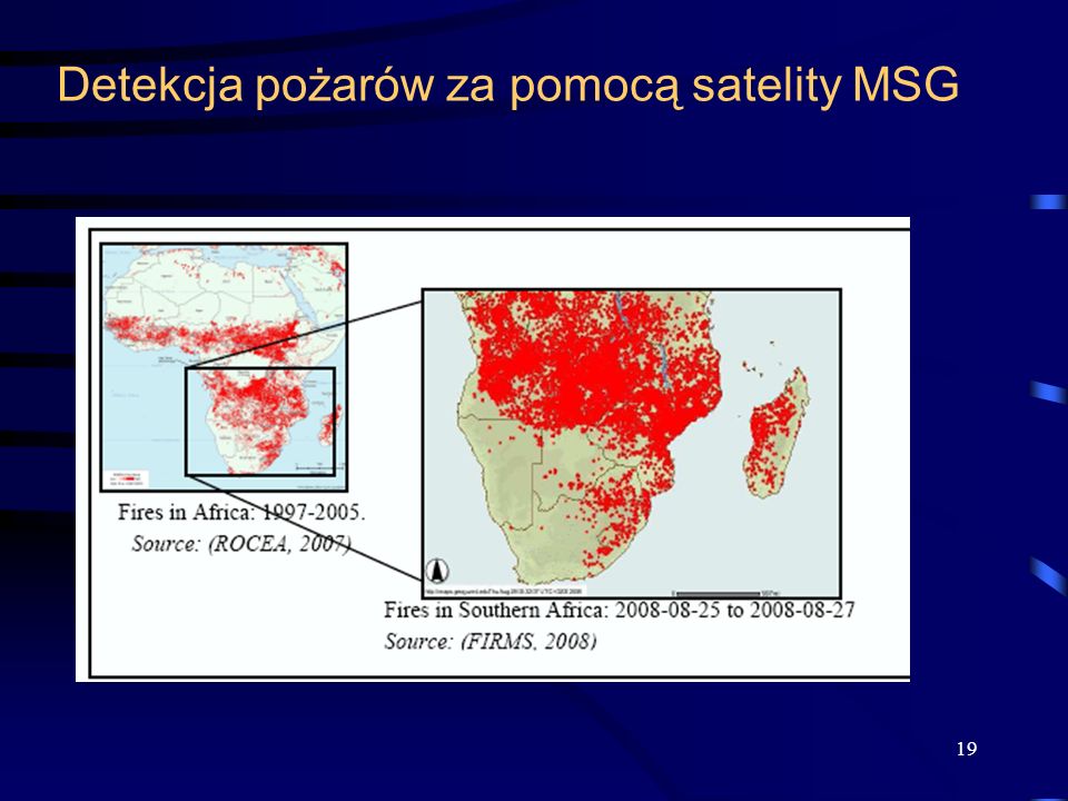 Detekcja pożarów za pomocą satelity MSG