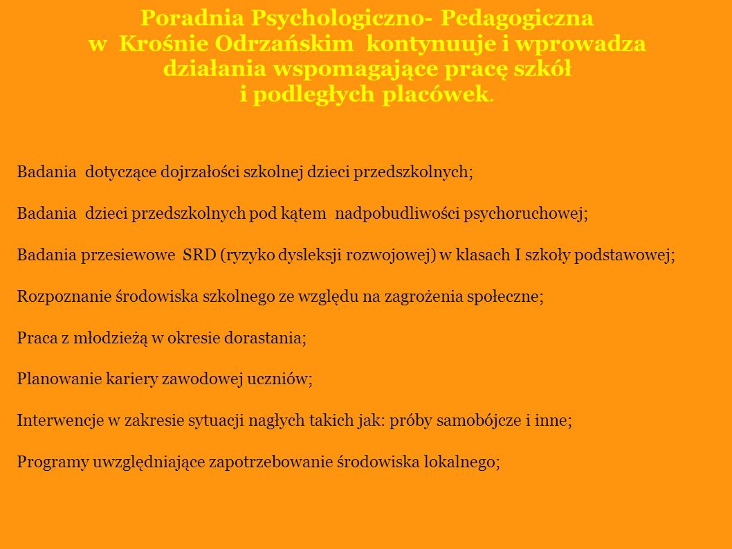 Poradnia Psychologiczno- Pedagogiczna