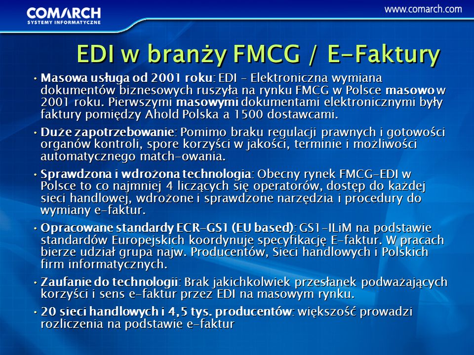 EDI w branży FMCG / E-Faktury
