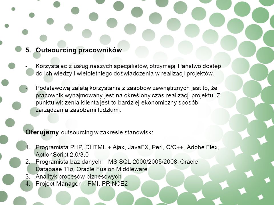 5. Outsourcing pracowników