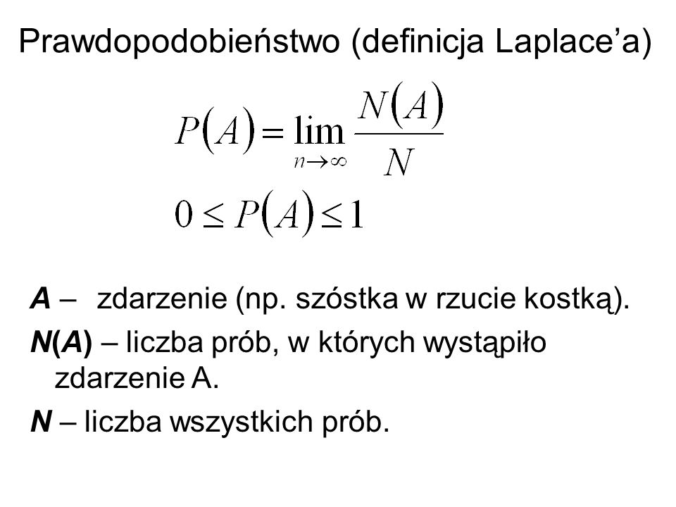 Prawdopodobieństwo (definicja Laplace’a)