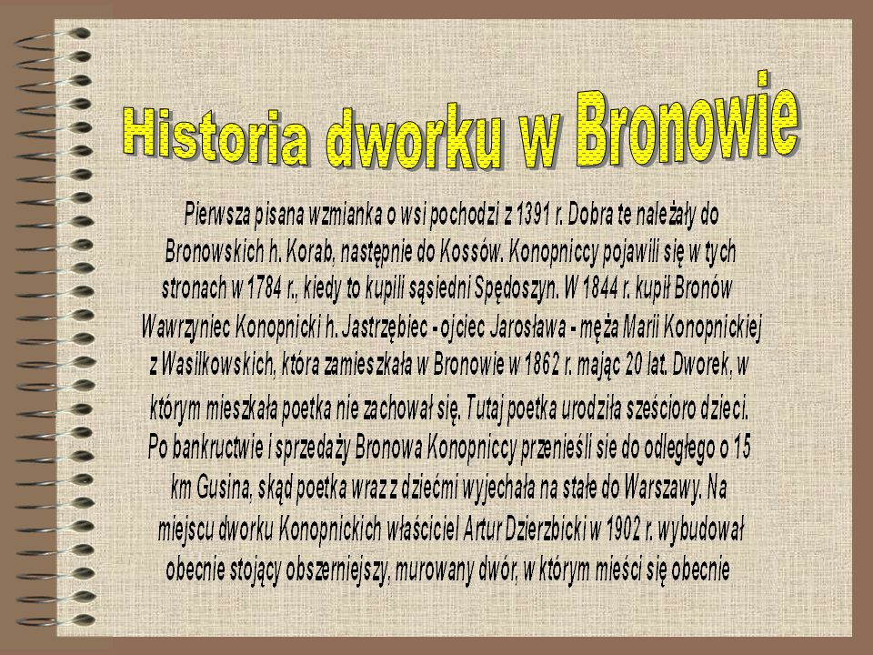Historia dworku w Bronowie