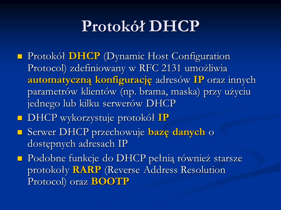 Protokół DHCP