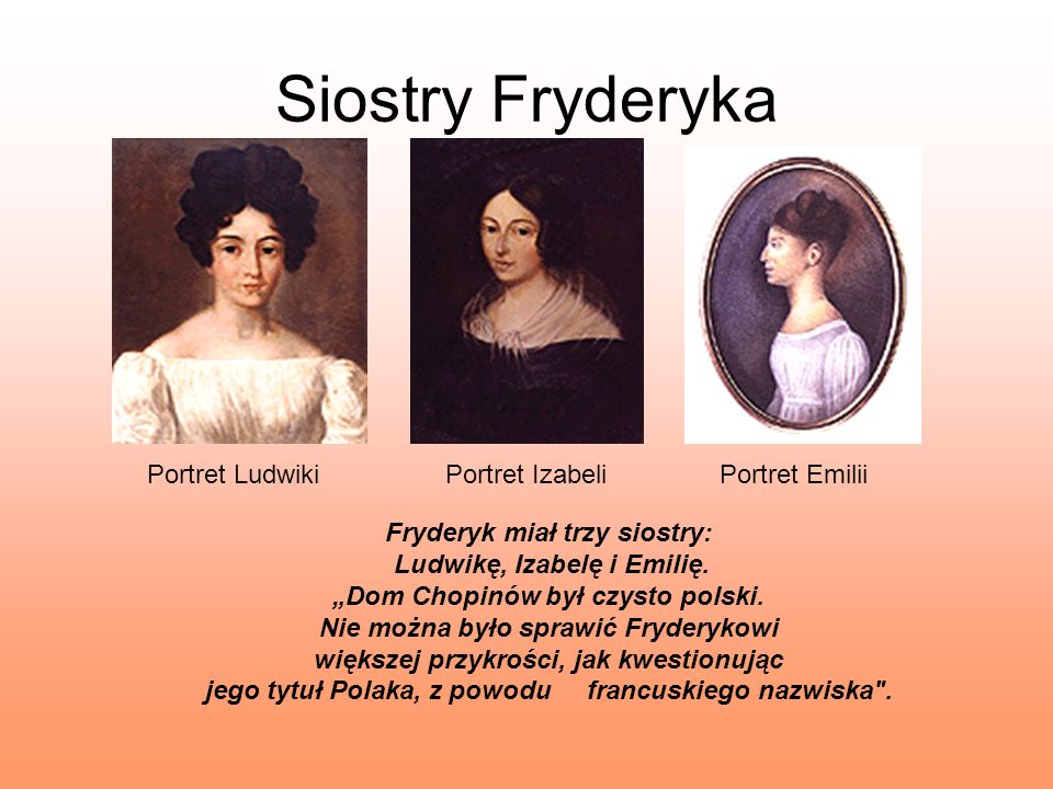 Siostry Fryderyka Portret Ludwiki Portret Izabeli Portret Emilii