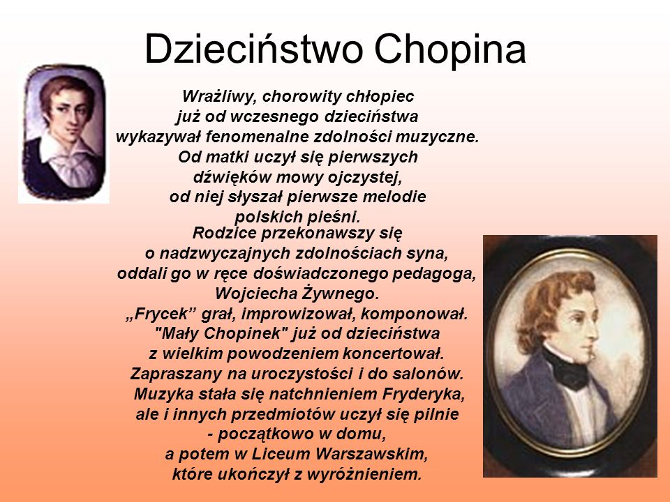 Dzieciństwo Chopina
