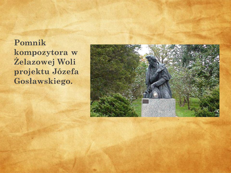 Pomnik kompozytora w Żelazowej Woli projektu Józefa Gosławskiego.