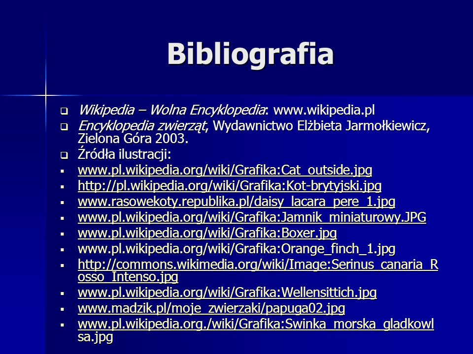 Bibliografia Wikipedia – Wolna Encyklopedia: