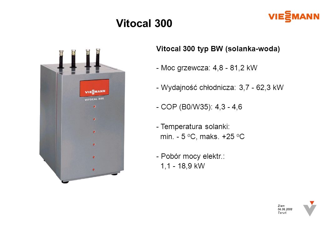 Vitocal 300 Vitocal 300 typ BW (solanka-woda)