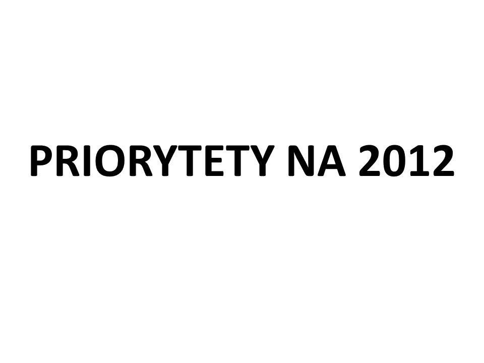 PRIORYTETY NA 2012
