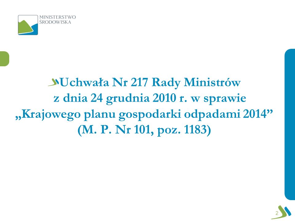 Uchwała Nr 217 Rady Ministrów z dnia 24 grudnia 2010 r. w sprawie