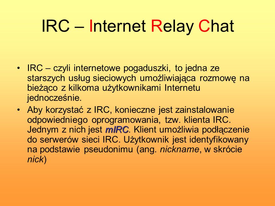 IRC – Internet Relay Chat