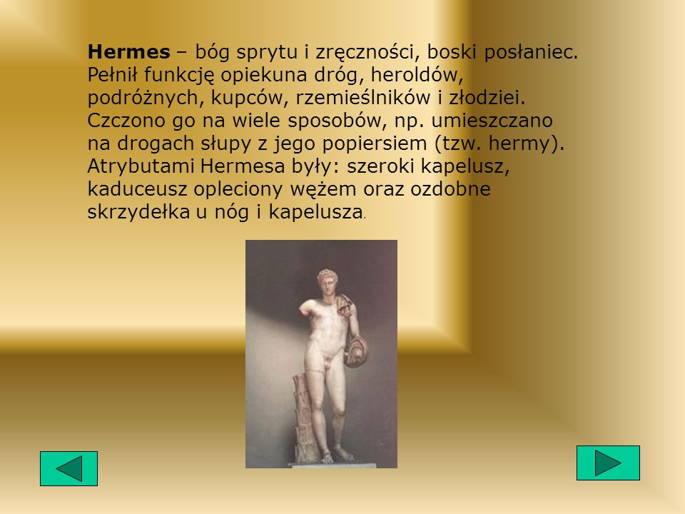 Hermes – bóg sprytu i zręczności, boski posłaniec