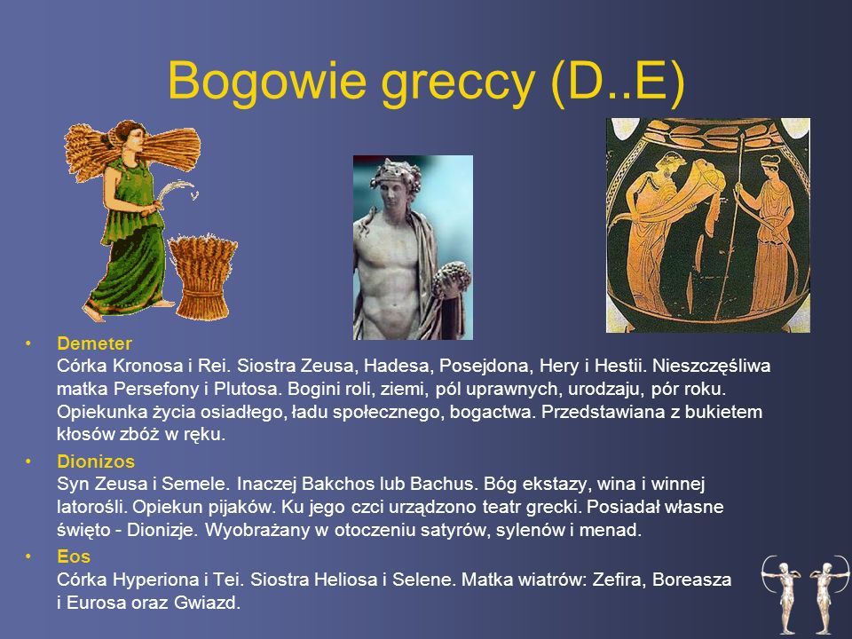 Bogowie greccy (D..E)
