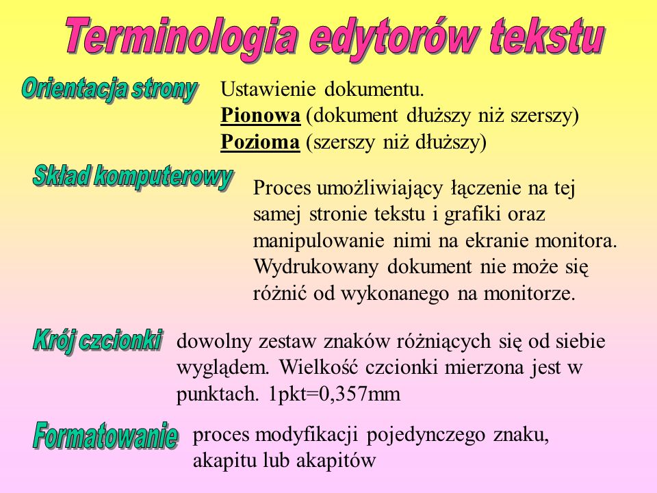 Terminologia edytorów tekstu