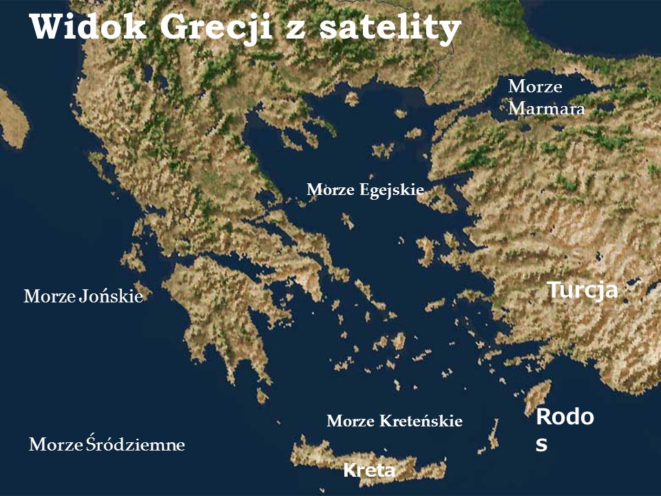 Widok Grecji z satelity
