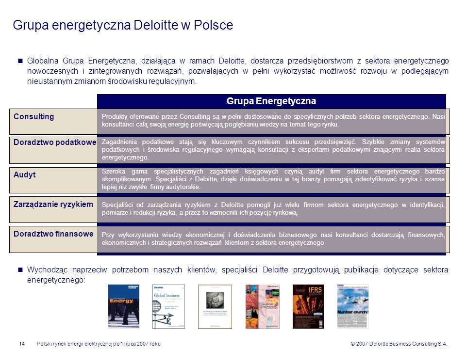 Grupa energetyczna Deloitte w Polsce