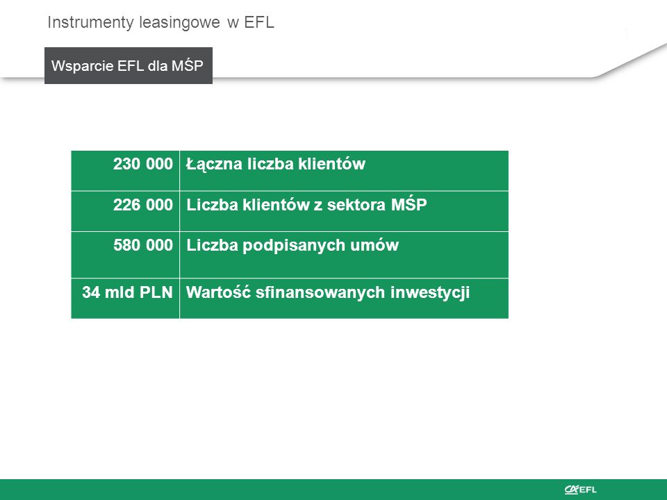 Instrumenty leasingowe w EFL
