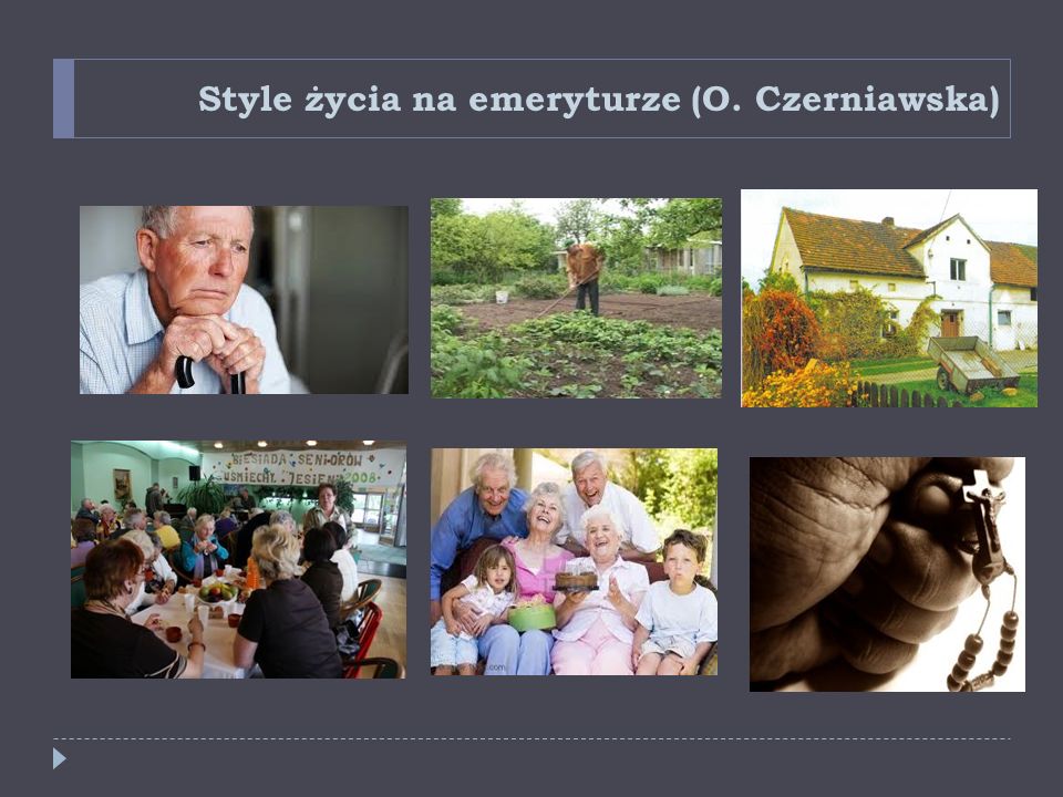 Style życia na emeryturze (O. Czerniawska)